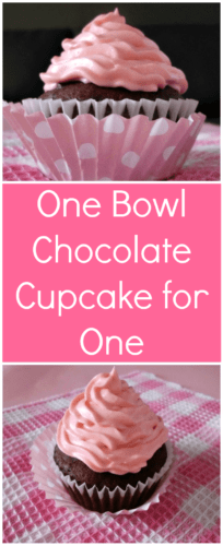 One Bowl Chocolate Cupcake for One Recipe | Single Chocolate Cupcake | Recipe for 1 Cupcake