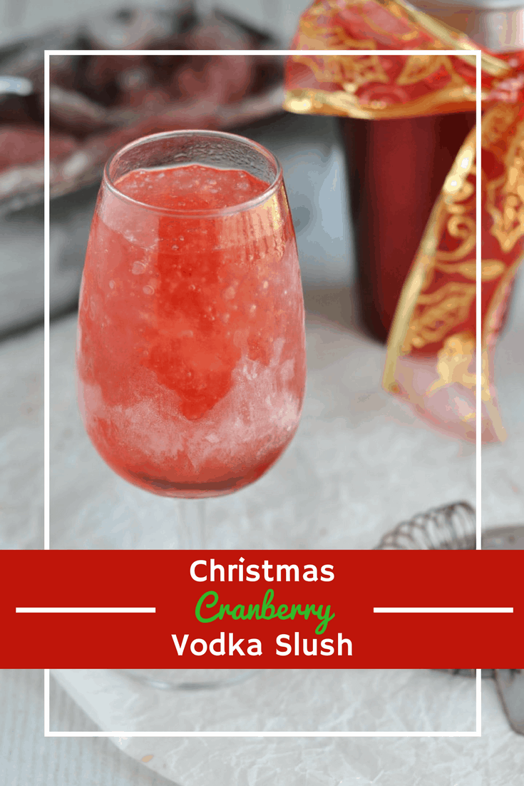 Christmas Cranberry Vodka Slush | Get ready because this Christmas recipe is about to change your life! It's made with just 3 ingredients, takes 2 minutes of prep and really is the best Christmas cocktail ever! I make a big batch of it every year and people always love it. #Christmas #ChristmasDrinks #ChristmasCocktails #ChristmasRecipes #Slush #SlushCocktails #CocktailsForACrowd #Vodka #VodkaCocktails