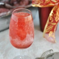 Close-up image of Christmas cranberry vodka slush