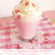 Vodka-Spiked Pink Velvet Hot Chocolate | www.happyhealthymotivated.com