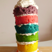 Rainbow Microwave Mug Cake Recipe - the easy way to make a beautiful rainbow layered cake is to make it in the microwave! Perfect for St Patrick's Day | www.happyhealthymotivated.com