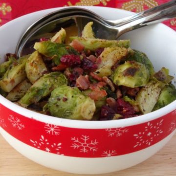 Brussels Sprouts with Bacon & Cranberries | www.happyhealthymotivated.com