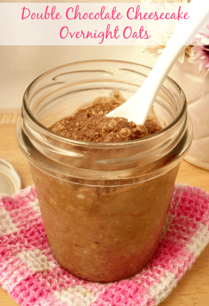 Healthy Breakfast Recipes - Double Chocolate Cheesecake Overnight Oats | www.happyhealthymotivated.com