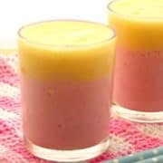 Healthy Vegan Layered Strawberry Mango Smoothie recipe - perfect for a feel-good breakfast or an energy-boosting afternoon snack | www.happyhealthymotivated.com