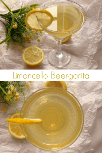 Limoncello Beergarita recipe - just like a refreshing lemon margarita, but way better! The perfect spring cocktail | www.happyhealthymotivated.com