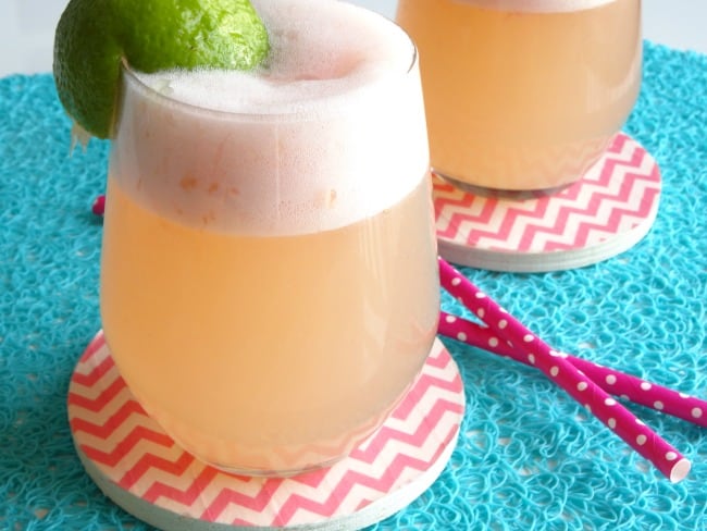 Grapefruit Coconut Margaritas recipe - a perfectly balanced margarita cocktail with tart grapefruit, sweet coconut and punchy tequila. Bring on Cinco de Mayo! | www.happyhealthymotivated.com