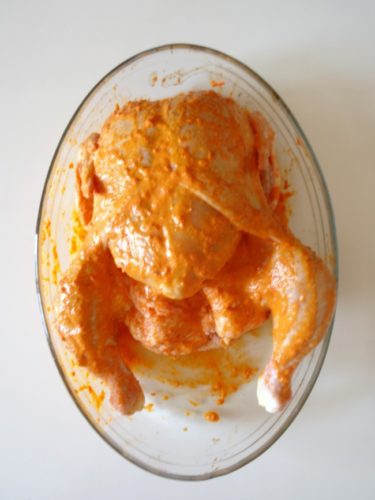 Healthier Adeje Chicken #Recipe - a delicious roast chicken smothered in a spicy red-pepper based mojo sauce typical of the Canary Islands. This recipe is a great way to jazz up an ordinary roast chicken! | www.happyhealthymotivated.com