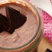 Healthy Double Chocolate Brownie Batter Overnight Oats Recipe - a super-simple, delicious and healthy breakfast dish that only takes a couple of minutes to throw together on an evening. Perfect for grabbing and rushing out the house on busy mornings. It really does taste as good as brownie batter! | www.happyhealthymotivated.com