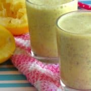 This Lemon Chia Seed Smoothie is amazing! So sweet, thick and creamy with a delicious citrus kick. Definitely my favorite spring smoothie recipe. Plus it's packed full of fiber and other goodies from the chia seeds!