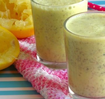 This Lemon Chia Seed Smoothie is amazing! So sweet, thick and creamy with a delicious citrus kick. Definitely my favorite spring smoothie recipe. Plus it's packed full of fiber and other goodies from the chia seeds!
