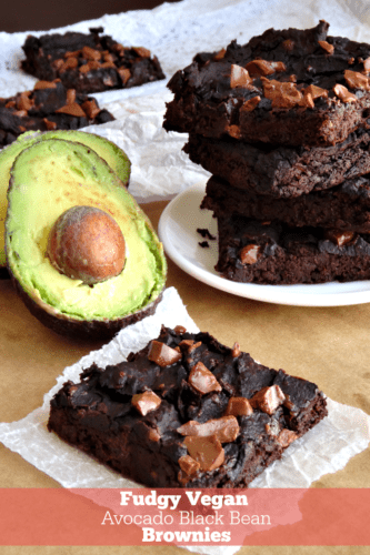 I never thought I'd like ANY black bean brownies, but these? They're amazing! They're flourless, gluten-free, vegan, healthy and packed full of protein! Plus they're oh-so fudgy and chocolatey. Definitely the best avocado black bean brownies on Pinterest!