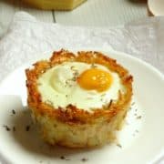 Monte Cristo Hash Brown Breakfast Egg Cups Recipe. These gluten-free breakfast cups are amazing! A crunchy potato crust full of juicy ham and melted cheddar cheese, all topped with a soft-cooked egg. Seriously - I pulled these out of the oven last weekend and couldn't believe I'd made them!!
