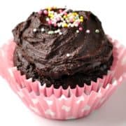 Healthy Chocolate Cupcake for One Recipe | this healthy one-bowl single-serving chocolate cake is going to become your new favorite dessert recipe of all time! It's so rich and chocolatey, you'd never know it's a healthy dessert recipe.