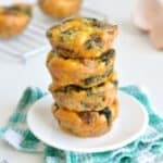 A stack of healthy paleo egg muffins in a plate