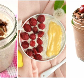 3 bowls of healthy overnight oats